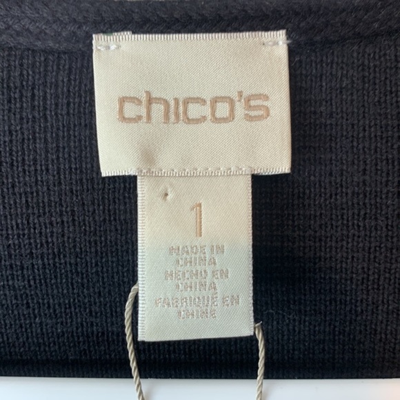 Chico’s Textured Striped Cardigan sz 1 - Picture 5 of 7